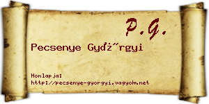 Pecsenye Györgyi névjegykártya