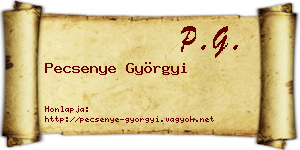 Pecsenye Györgyi névjegykártya