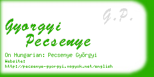 gyorgyi pecsenye business card